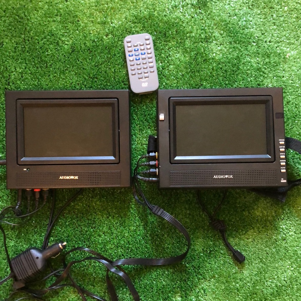 Audiovox dual 7” portable DVD player.